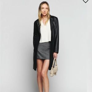 Reformation Veda longline leather blazer